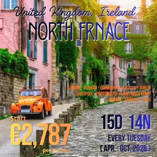United Kingdom, Ireland and Northern France 15D 14N