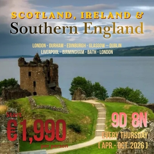 Scotland, Ireland, and Southern England  9D 8N